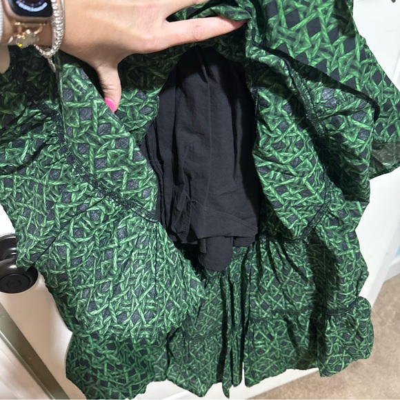 A lives A green dress Elegant Green Maxi Dress with Ruffle Accents - Picture 5 of 11